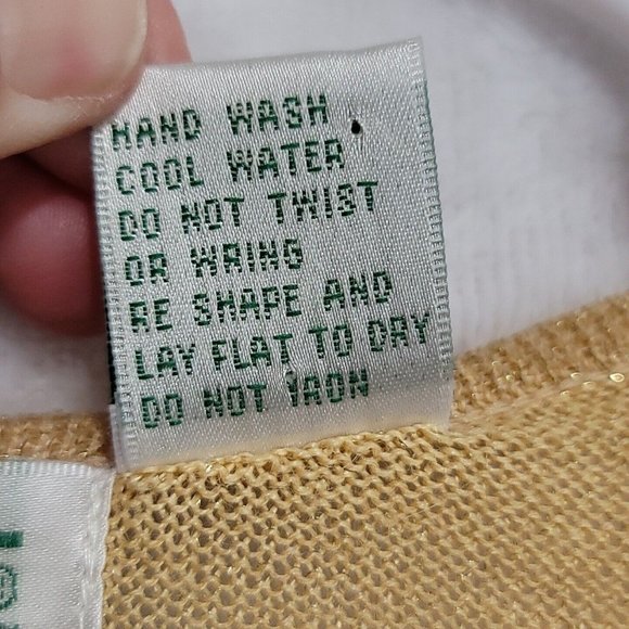 VTG Shenanigans Women's Gold Long Sleeve Button Front Sweater Cardigan Size M - Picture 4 of 14